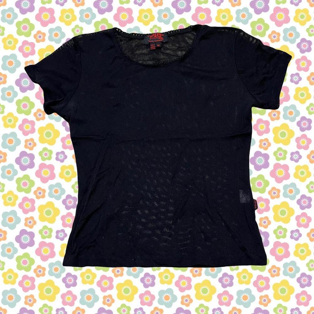 2000s Tripp NYC Women's Black mesh Shirt